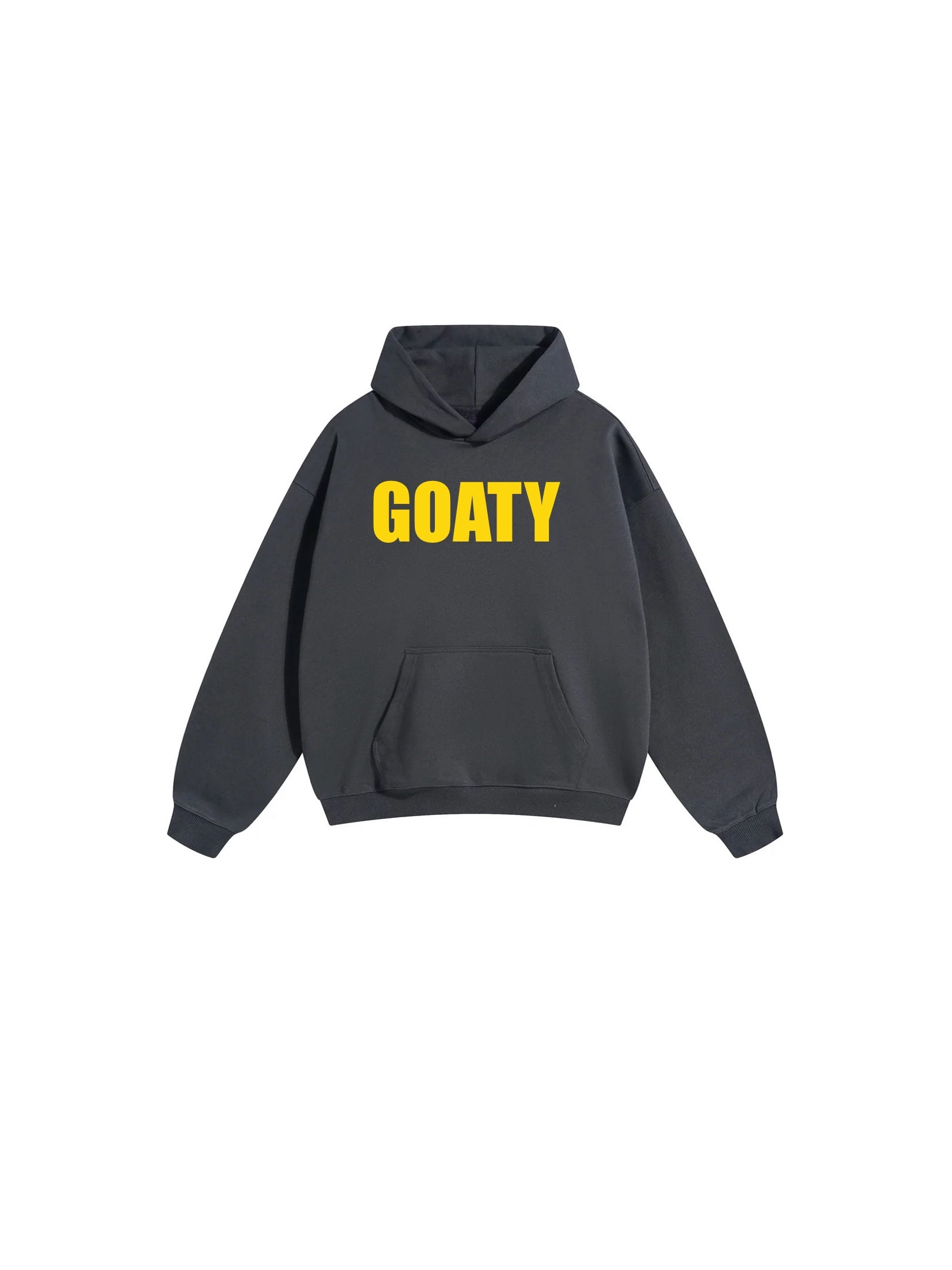 GOATY Classic Dark Grey Hoodie – Bold Yellow Logo